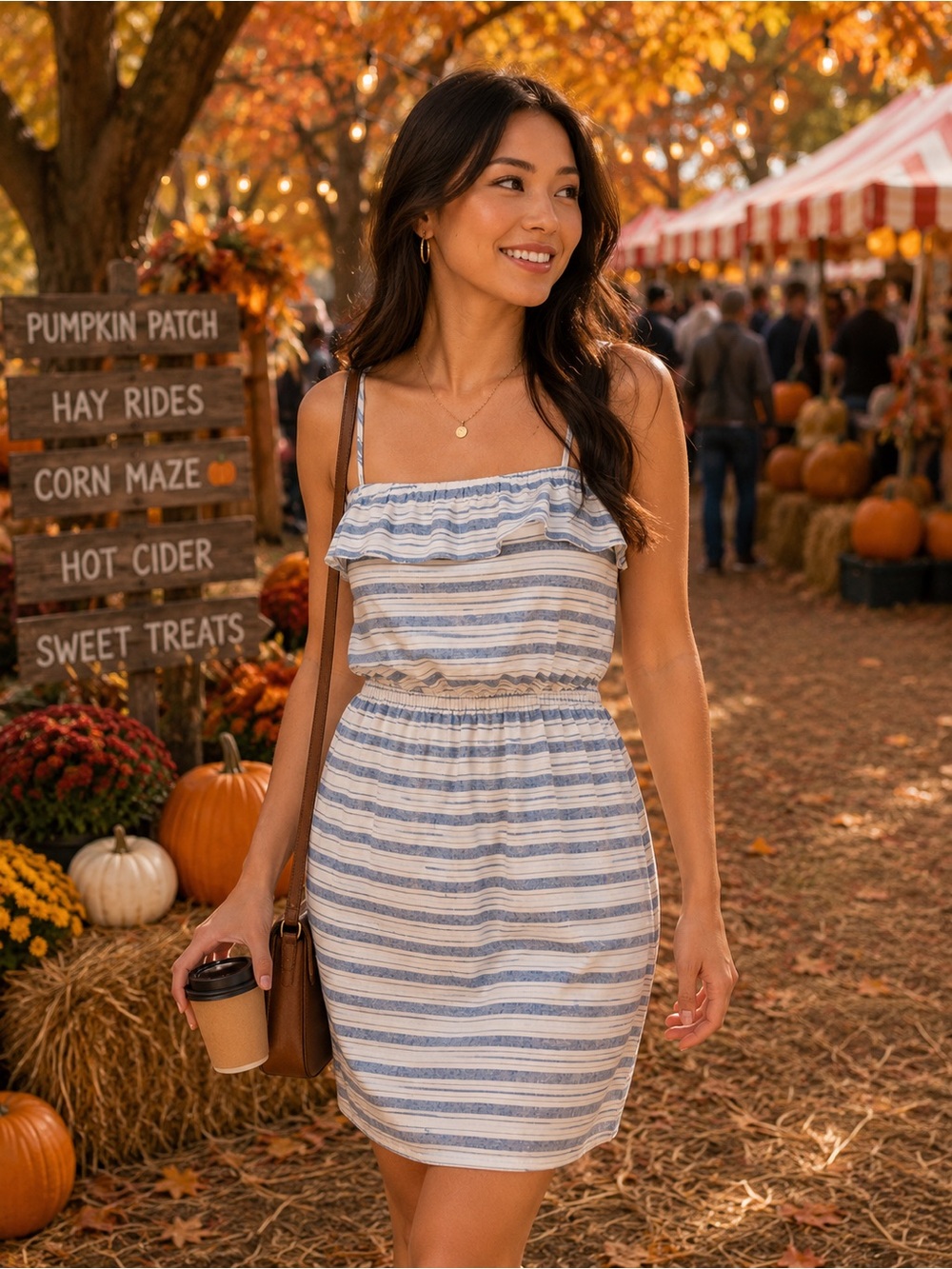 Striped Ruffled Dress - Picture 11 of 11